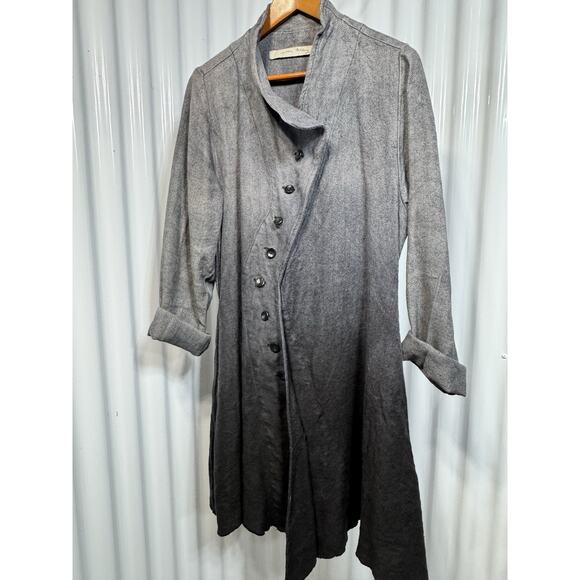 Cynthia Ashby Moraine Linen Jacket In Gradient Gray And Black Women’s Small. - Picture 4 of 9